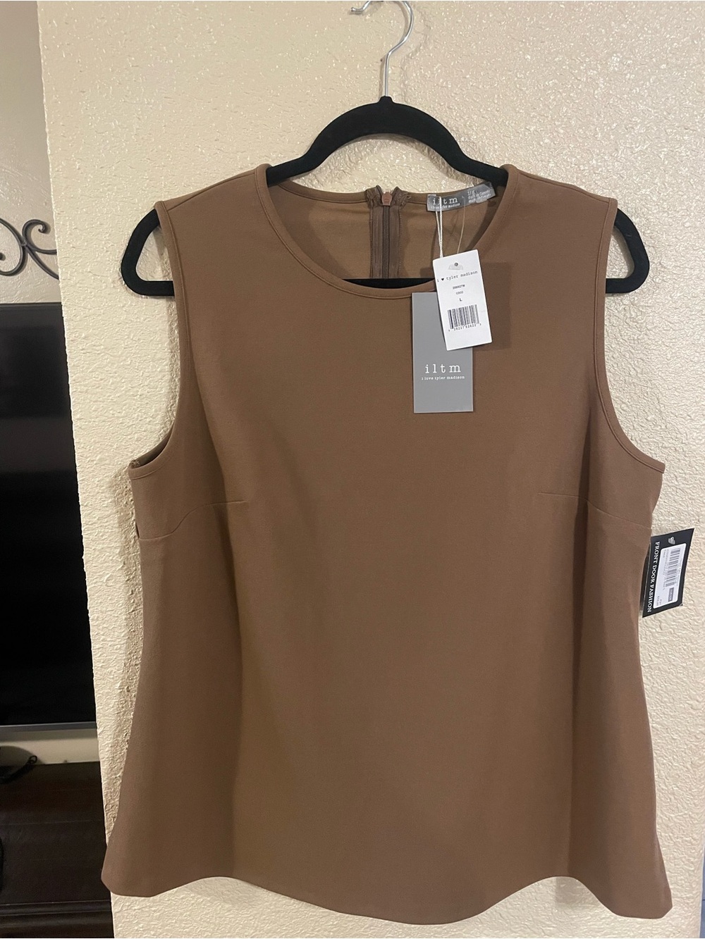 Women's Sleeveless Brown A-Line Dress